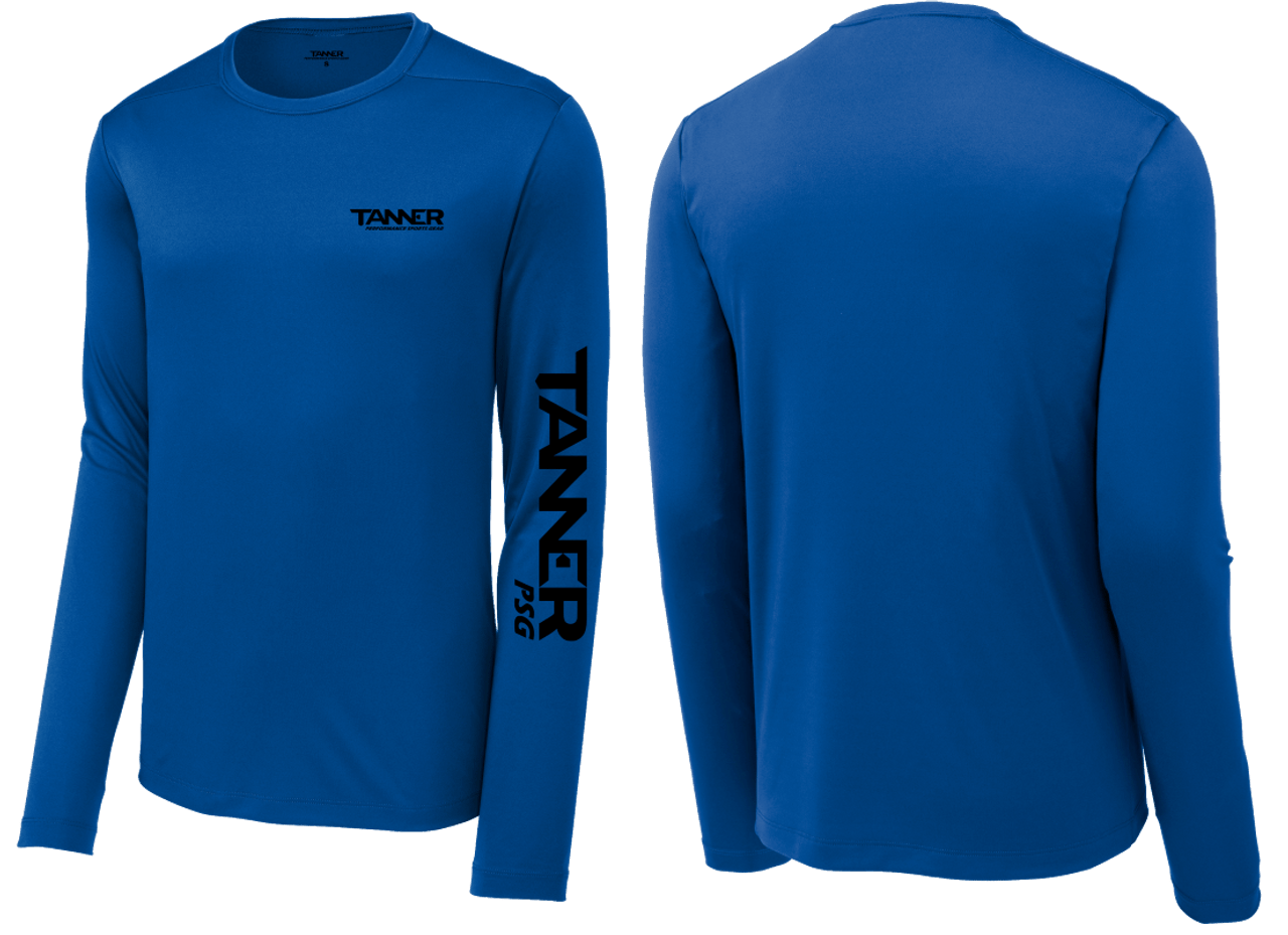 Tanner UV Tech Blue Long Sleeve Shirt - Small | Tanner Tees