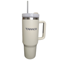 Tanner Tee 40 Ounce Insulated Water Bottle Tumbler  Cream