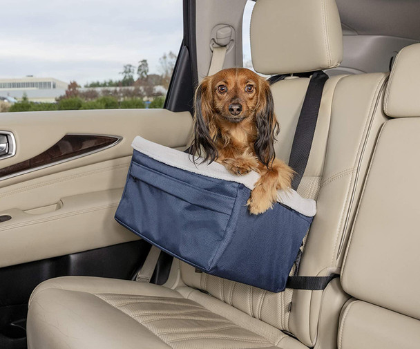 Happy Ride Deluxe Booster Seat for Dogs - Elevated Pet Bed for Cars