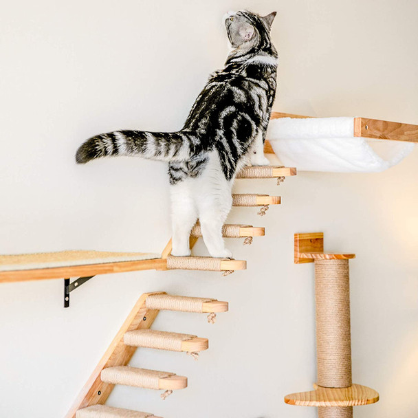 Cat Climbing Shelf Wall Mounted, Four Step Cat Stairway