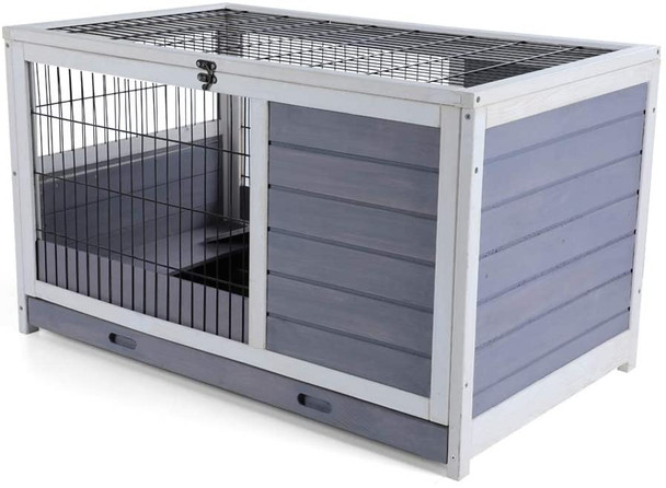 Indoor Rabbit Hutch & Hamster Cage with Hideout for Rest