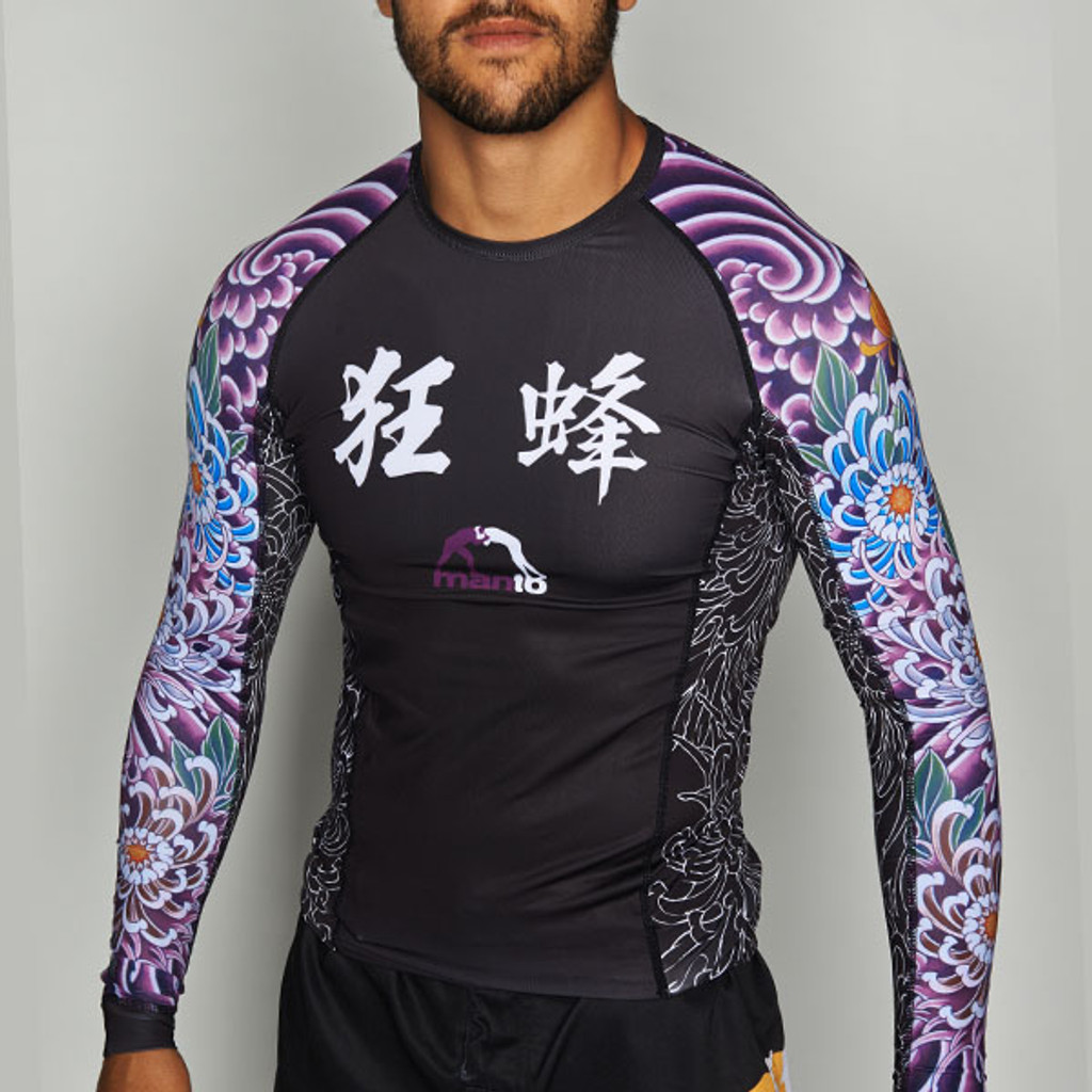 MANTO "KRAZY BEE" RASH GUARD Long Sleeve Black