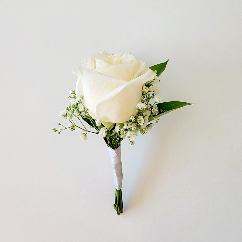 White Boutonniere — El Paso florist arrangement