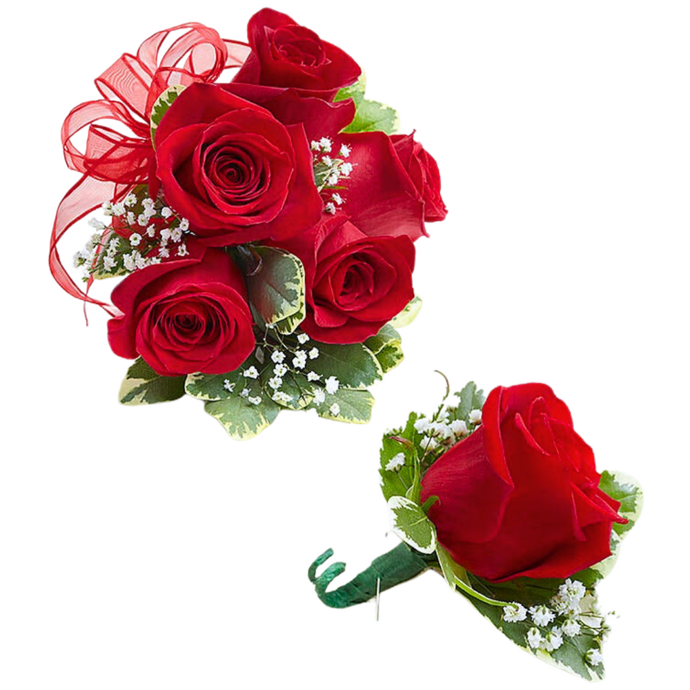 (5) Red Rose Corsage Set — El Paso florist arrangement
