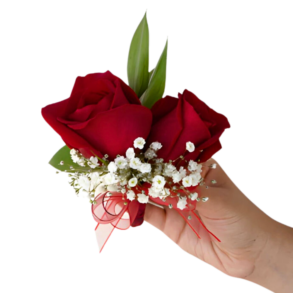 2 Red Rose Wrist Corsage — El Paso florist arrangement