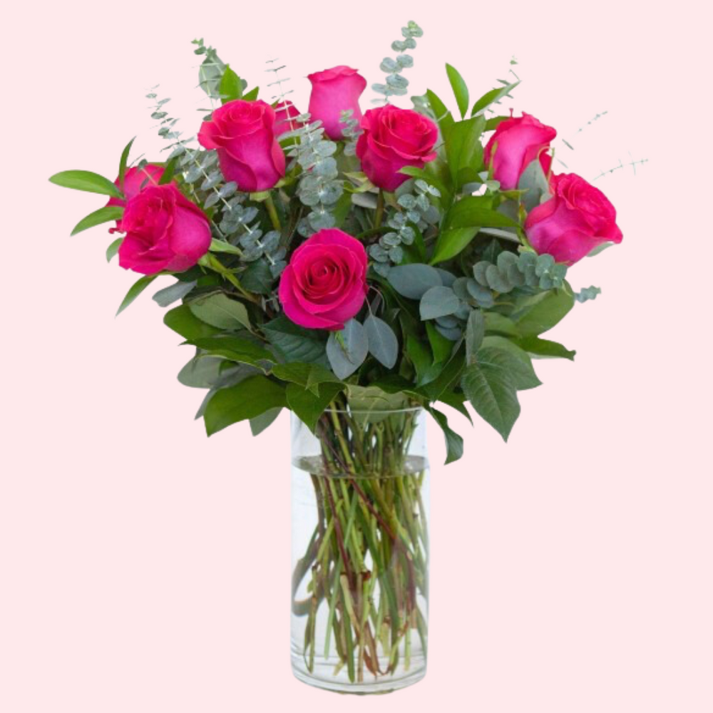 Hot Pink Dozen Roses — El Paso florist arrangement