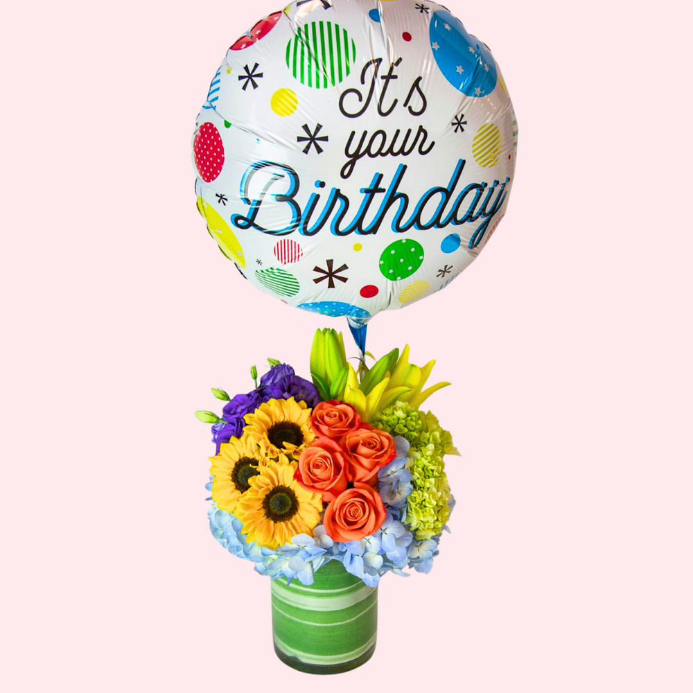 Bright Joy + Balloon — El Paso florist arrangement