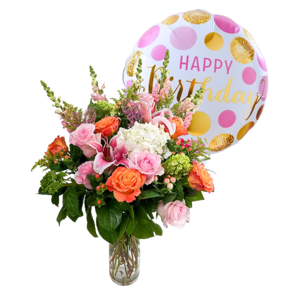 Blooming Year + Balloon — El Paso florist arrangement