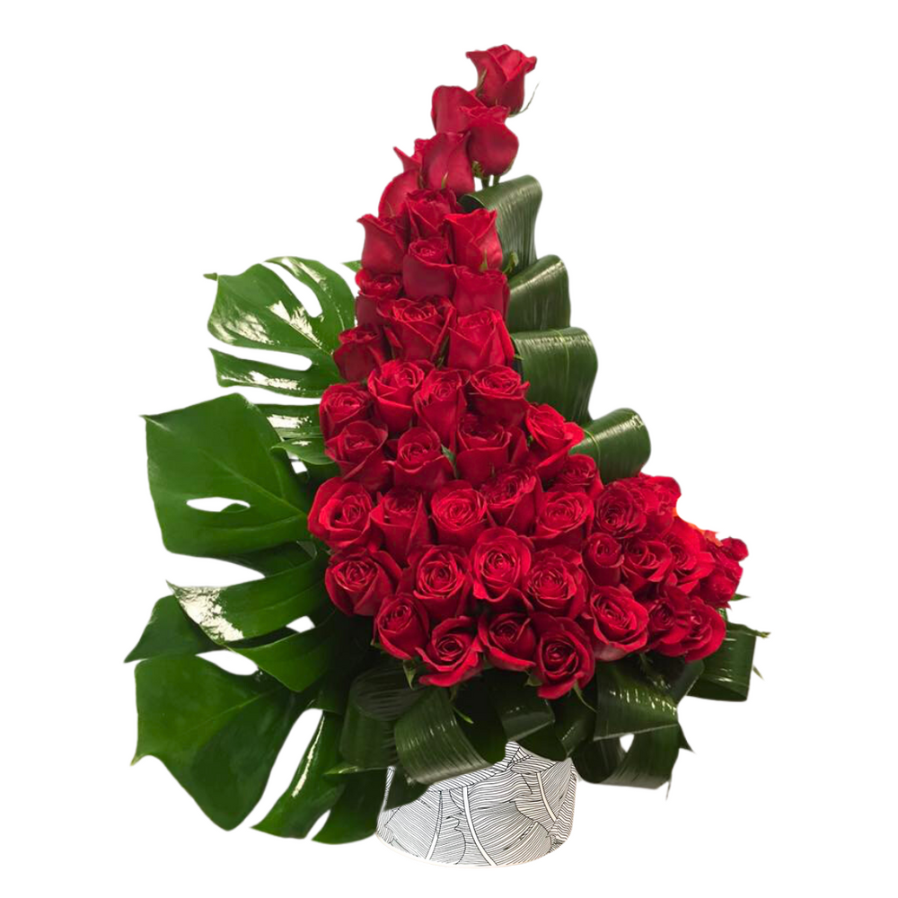 75 Red Rose Ladder — El Paso florist arrangement