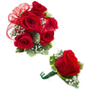 (5) Red Rose Corsage Set