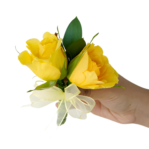 2 Yellow Rose Wrist Corsage — El Paso florist arrangement
