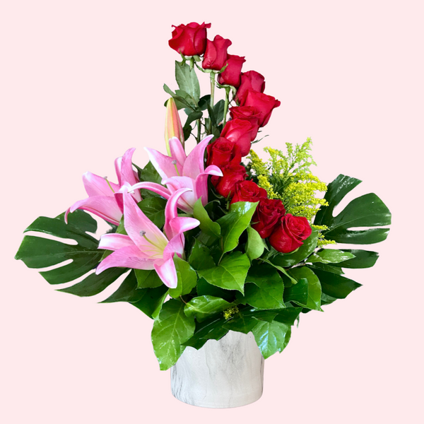 Rose Ladder with Lilies — El Paso florist arrangement