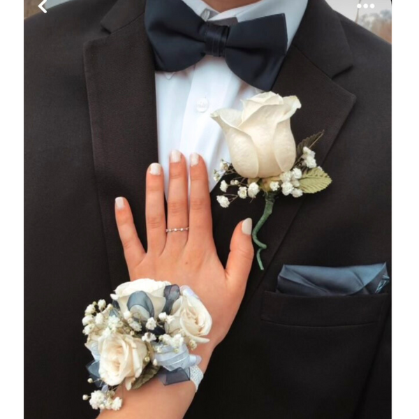 Wrist Corsage and Boutoniere WR # 35 — El Paso florist arrangement