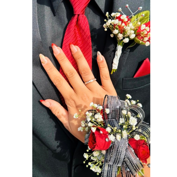 Wrist Corsage And Boutoniere With Spray Rose # 68 — El Paso florist arrangement