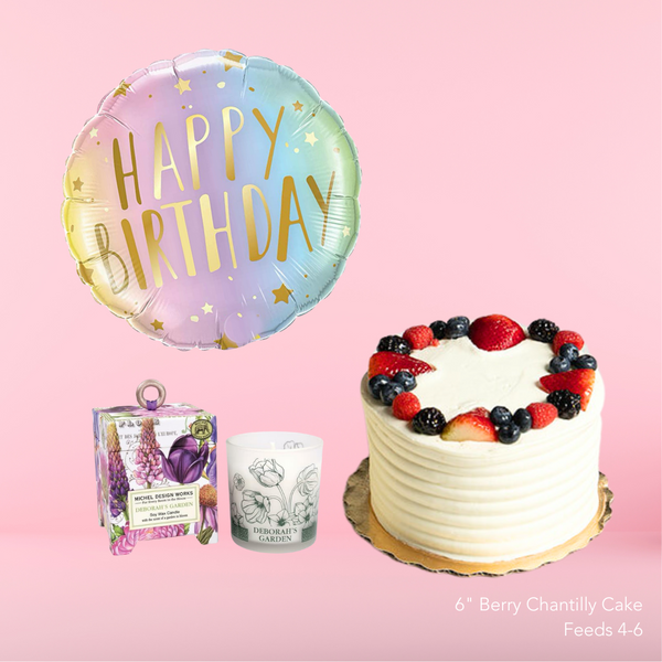 Cake, Candle + Balloon — El Paso florist arrangement