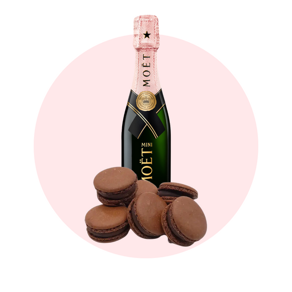 Moêt + 6 Chocolate Macarons — El Paso florist arrangement