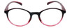 Front View of Calabria R770 Neck Hanging Designer Blue Light Block Glasses Rose Acetate 57 mm