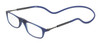Profile View of Calabria SP03 Snap Magnetic Reading Glasses Crystal Blue Front Connect Adjustable Temples Around Neck Hanging Readers
