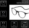 Frame Dimensions View of Calabria SP04 Snap Magnetic Reading Glasses Black Front Connect Adjustable Temples Eyeglass Around Neck Hanging Readers