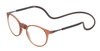 Profile View of Snap Magnetic SP04-C12 Designer Progressive Lens Blue Light Blocking Eyeglasses in Matte Crystal Copper Brown Unisex Oval Full Rim 50 mm