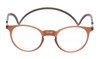 Front View of Calabria SP04 Snap Magnetic PROGRESSIVE LENS Blue Light Filter Reading Glasses Crystal Brown Adjustable Temples Eyeglass Around the Neck Hanging Readers