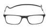 Front View of Calabria SP02 Snap Magnetic Reading Glasses Black Front Connect Adjustable Temples Eyeglass Around Neck Hanging Readers