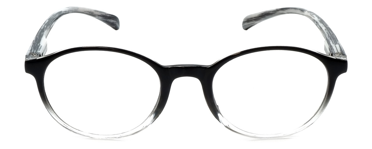 Front View of Calabria R770 Neck Hanging Designer Progressive Blue Light Glasses in Black 57mm