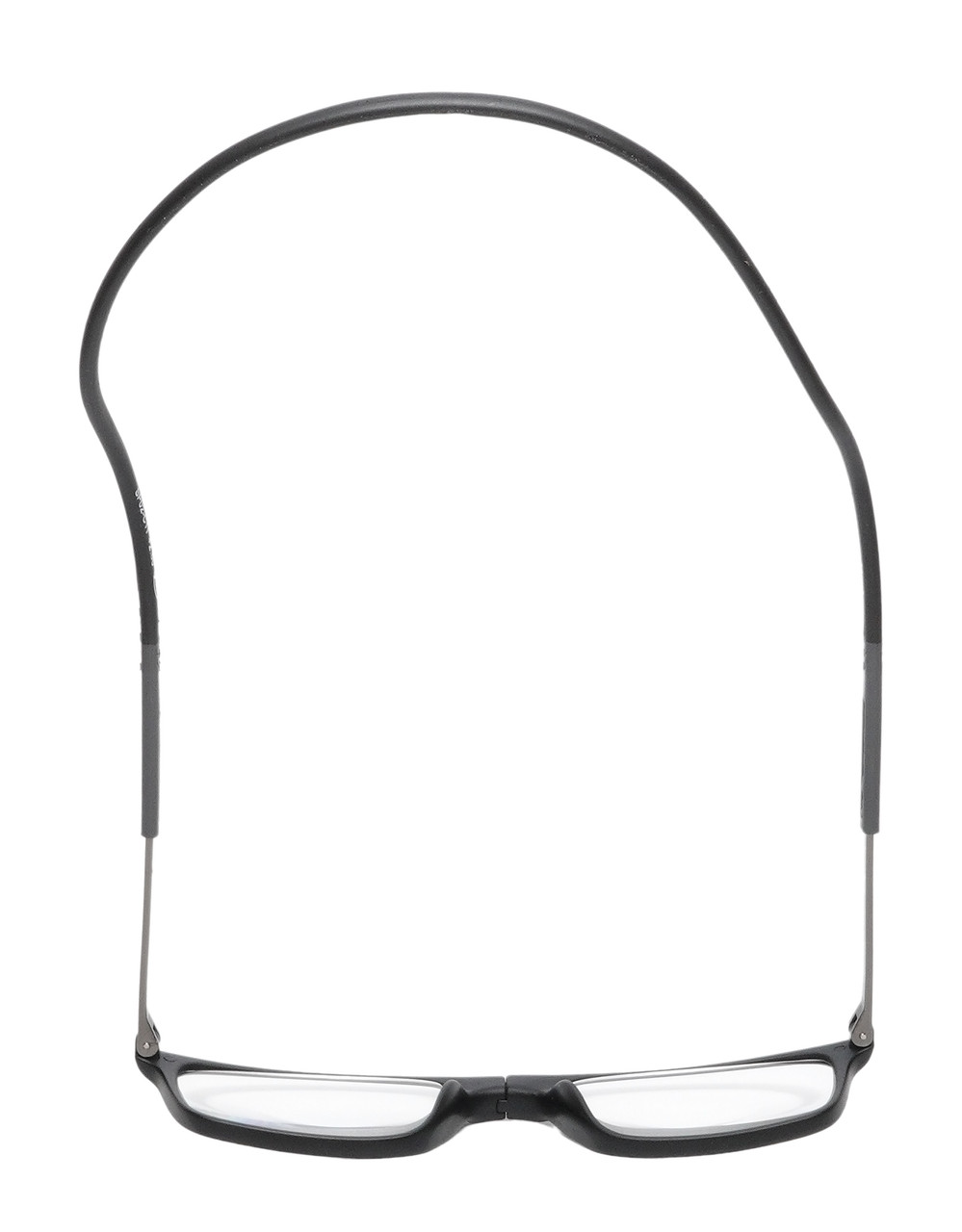 Top View of Calabria SP02 Snap Magnetic Reading Glasses Blue Light Black Men Women Adjustable Temples Around Neck Hanging Readers