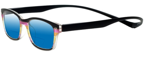 Magz Chelsea Polarized Bi-Focal Sunglasses in Matte Black＆Blue/Blue Mirror +1.75 /Magnetic Rear Connecting 並行輸入品 Magz Chelsea Magnetic Polarized Bi-Focal Sunglasses