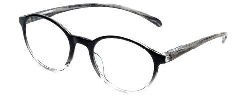Profile View of Calabria R770 Neck Hanging Designer Progressive Blue Light Glasses in Black 57mm
