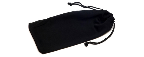 Calabria Micro-Fiber Drawstring Eyeglass/Sunglass Case Pouch Black  7.5"x 4.25" Inch Doubles as Cleaning Cloth Image 2