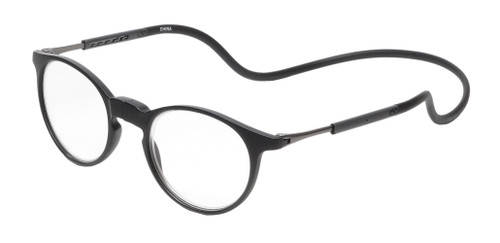 Profile View of Calabria SP04 Snap Magnetic Reading Glasses Blue Light Black Men Women Adjustable Temples Around Neck Hanging Readers