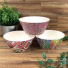 Bamboo Small Bowls featuring Aboriginal designs.