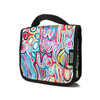 Hanging style toiletry bag featuring designs by Australian Aboriginal artists