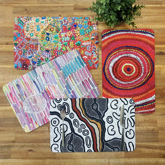 Australian Made Neoprene Placemats featuring Indigenous Designs