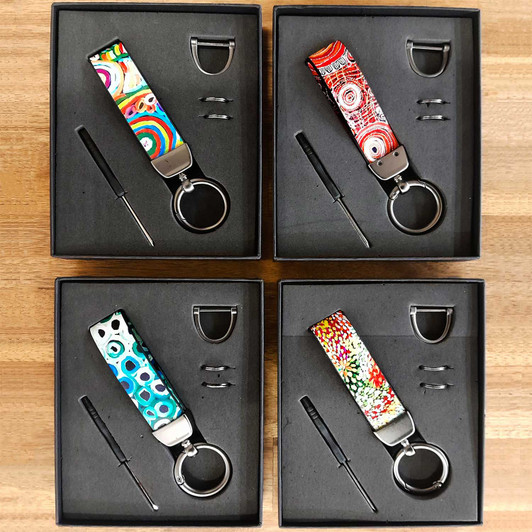 Keyrings featuring Aboriginal designs