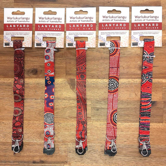 Lanyards featuring designs by Australian Aboriginal Indigenous artists