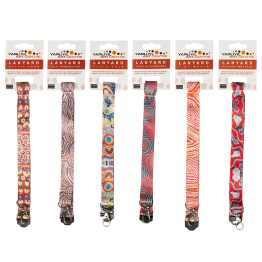 Stylish lanyards featuring Aboriginal art from Yarliyil Art Centre. Durable, vibrant, and perfect for keys, passes, and events. Stylish lanyards featuring Aboriginal art from Yarliyil Art Centre. Durable, vibrant, and perfect for keys, passes, and events.