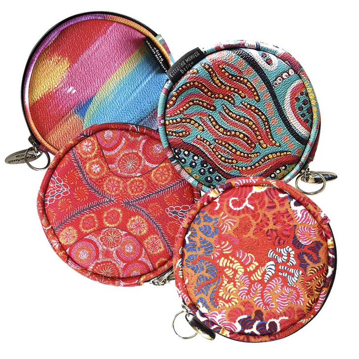 Round Style Coin Purse with Indigenous Designs