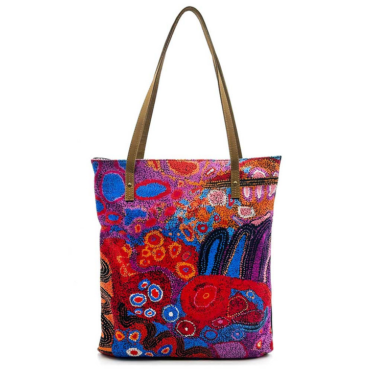 Gorgeous Shoulder Tote bag featuring the designs of talented Indigenous artists from Australia