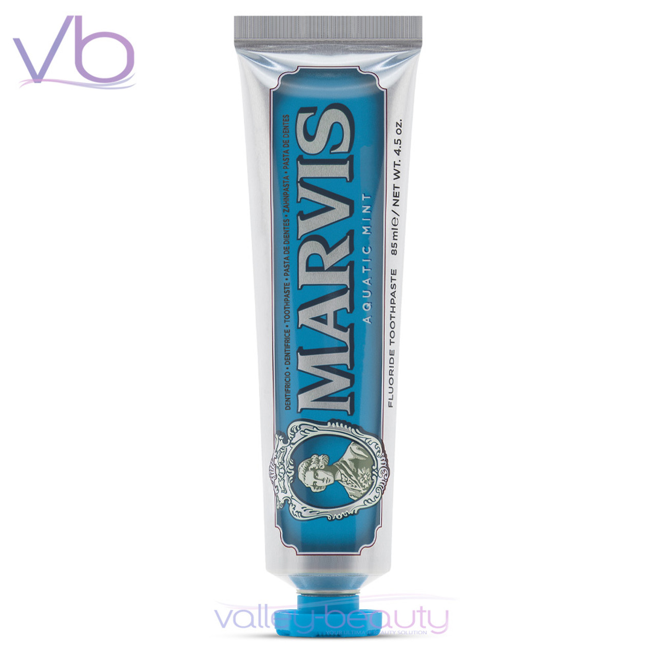 Marvis Aquatic Mint  Rich and Creamy Toothpaste with Vibrant Sea Wave  Flavor