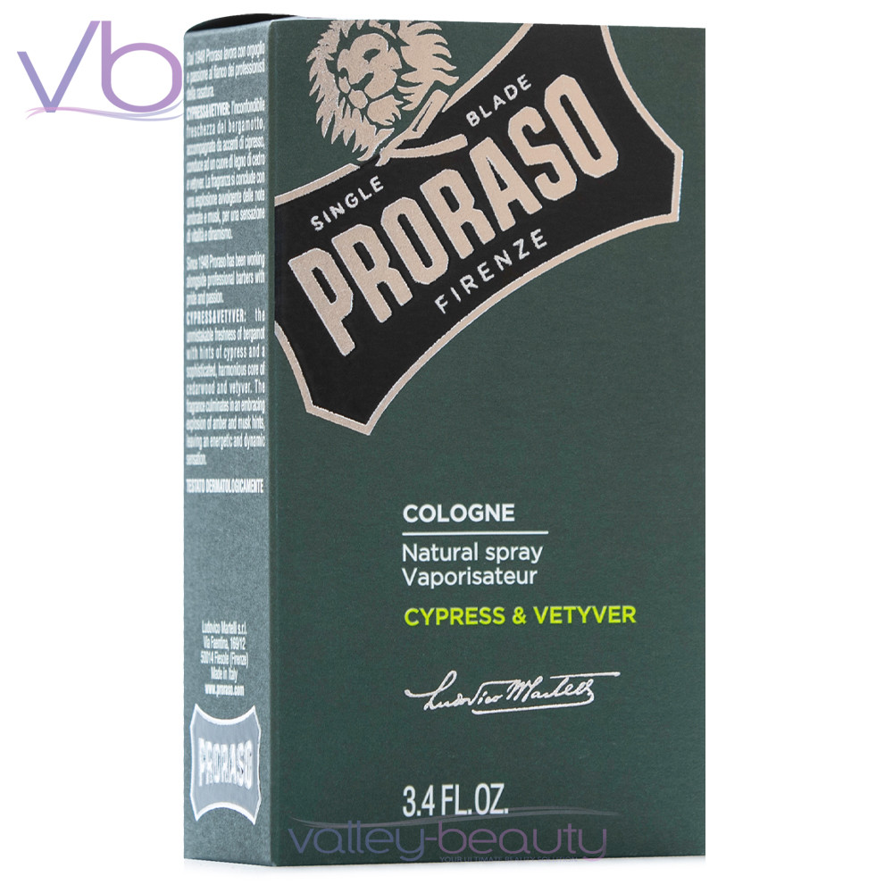 Proraso Cypress Vetyver Cologne Natural Aftershave Spray For Men