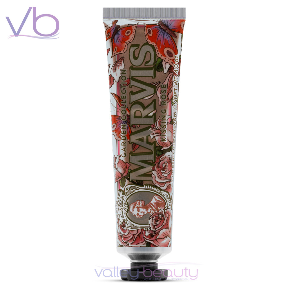 Marvis Kissing Rose | Rich and Creamy Toothpaste with Bulgarian Rosy Flavor