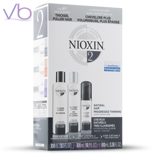 Nioxin Sytem 2 Hair Care Kit | Treatment for Natural Hair with Progressed Thinning