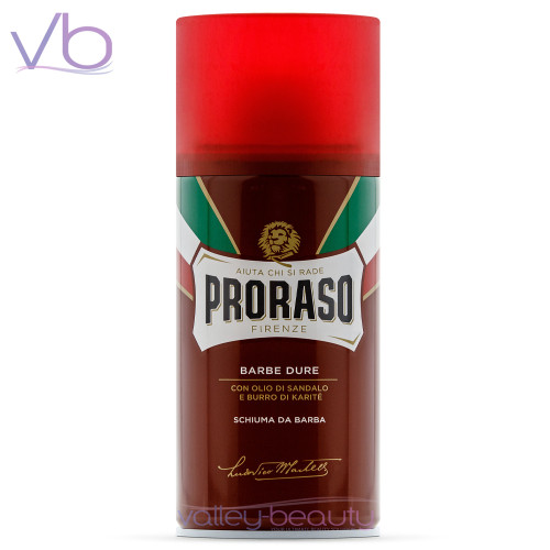 Proraso Red Shaving Foam | Natural Mousse with Shea Butter and Sandalwood Oil