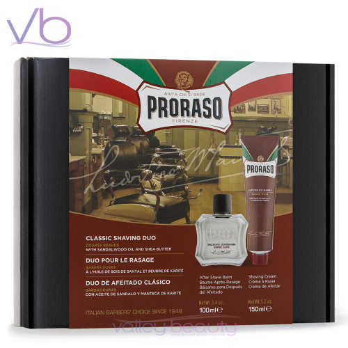 Proraso Red Classic Shaving Duo Box | Cream with Aftershave Balm