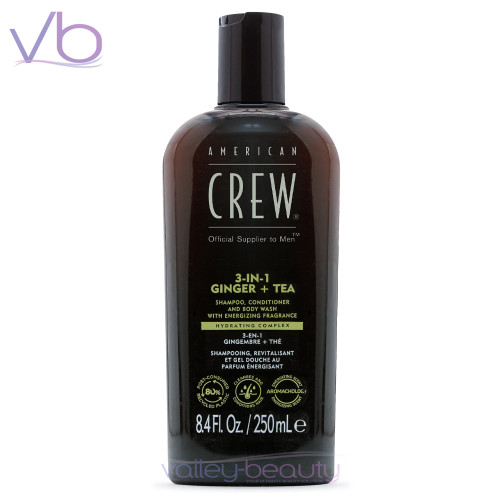 American Crew 3-in-1 Ginger + Tea | Energizing Shampoo, Conditioner and Body Wash