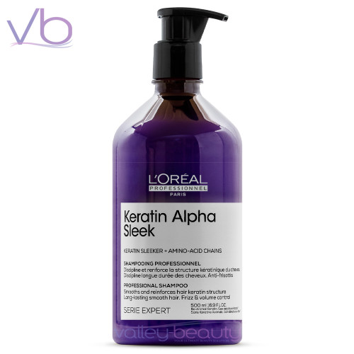 L'Oréal Keratin Alpha Sleek Shampoo with Pump | Anti-Frizz Shampoo