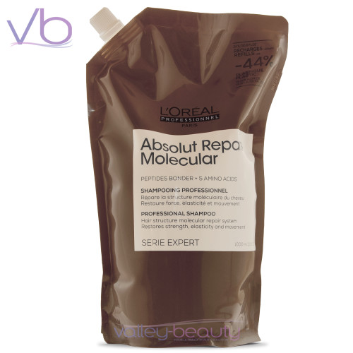 L’Oreal Absolut Repair Molecular Shampoo |  Hair  Repair Backbar Refill Pouch