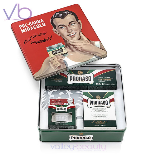 Proraso Green Classic Box | Pre-Shave, Shaving Cream, Aftershave Lotion
